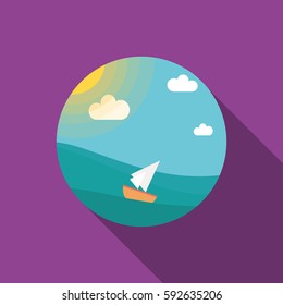 sea boat ship water purple