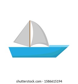 Sea boat simple illustration clip art vector