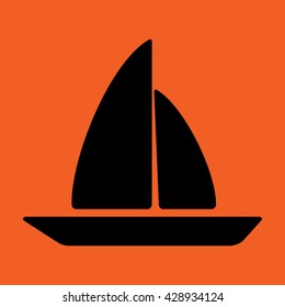 sea boat swimming sailing travel beach icon 