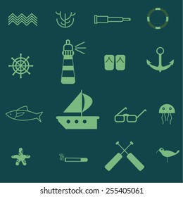 sea boat vector