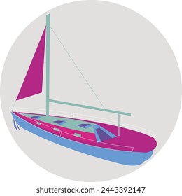 Sea boat vector illustration graphics