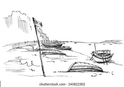 the sea and boats