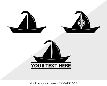 Sea Boats Monogram Printable Vector Illustration