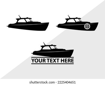 Sea Boats Monogram Printable Vector Illustration