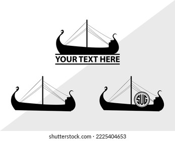 Sea Boats Monogram Printable Vector Illustration