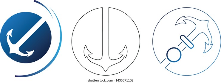 sea boats and sun logo, emblem, icon
