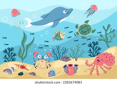 Sea bottom animal underwater
