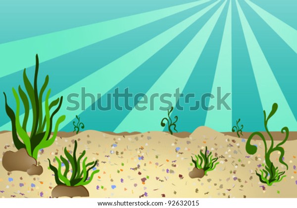 Sea Bottom Illustration Cartoon Like Style Stock Vector (Royalty Free ...