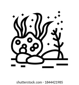 vector de icono de línea de fondo marino. señal del fondo marino. símbolo de contorno aislado ilustración negra