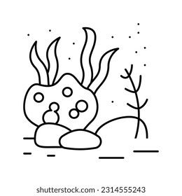 sea bottom line icon vector. sea bottom sign. isolated contour symbol black illustration