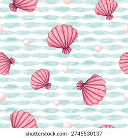 Sea bottom seamless pattern