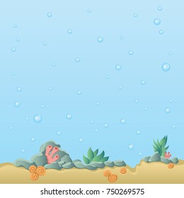 Sea bottom. Underwater landscape.