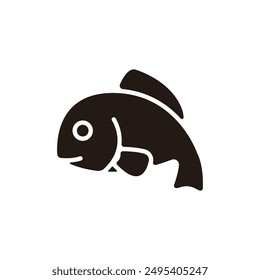 Sea bream icon. Flat silhouette version.