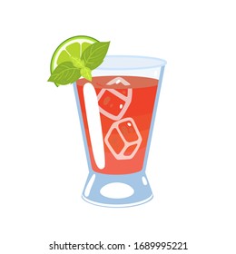 Sea breeze cocktail isolate on a white background. Vector graphics.