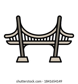 Symbol der Meeresbrücke. Umriss-Meeresbrücke, Vektorsymbol für Webdesign einzeln auf weißem Hintergrund