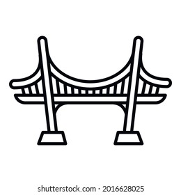 Sea bridge icon. Outline sea bridge vector icon for web design isolated on white background