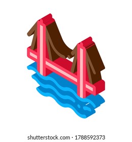 Sea Bridge Icon Vector. Isometric Sea Bridge sign. color isolated symbol illustration