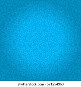 Sea bright blue ornamental seamless pattern in organic style. Colored, contrast design for textile, packing-paper, wallpaper or other purpose. Modern design. Vector background.