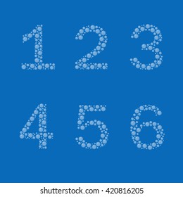 Sea bubbles alphabet of letters with uppercase and lowercase