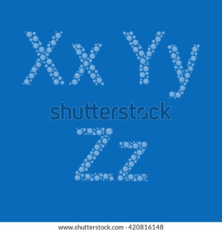 Sea Bubbles Alphabet Letters Uppercase Lowercase Stock Vector
