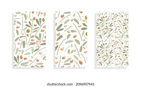 sea buckthorn background template vector set