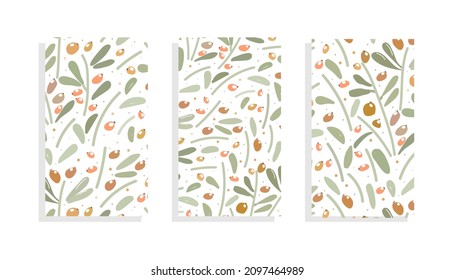 sea buckthorn background template vector set