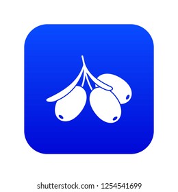 Sea buckthorn branch icon digital blue for any design isolated on white vector illustration