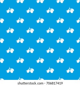 Sea buckthorn branch pattern repeat seamless in blue color for any design. Vector geometric illustration