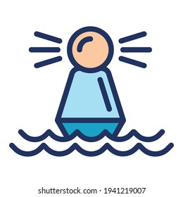 Sea buoy icon. Outline Sea buoy vector icon for web design isolated on white background