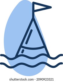 Sea buoy, illustration, vector, on a white background.