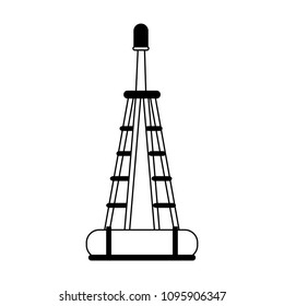 Sea buoy isolated in black and white