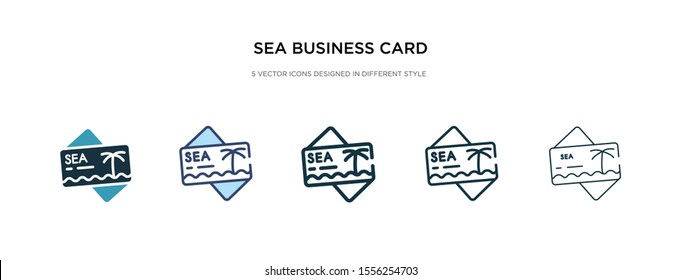 sea business card icon in different style vector illustration. two colored and black sea business card vector icons designed in filled, outline, line and stroke style can be used for web, mobile, ui