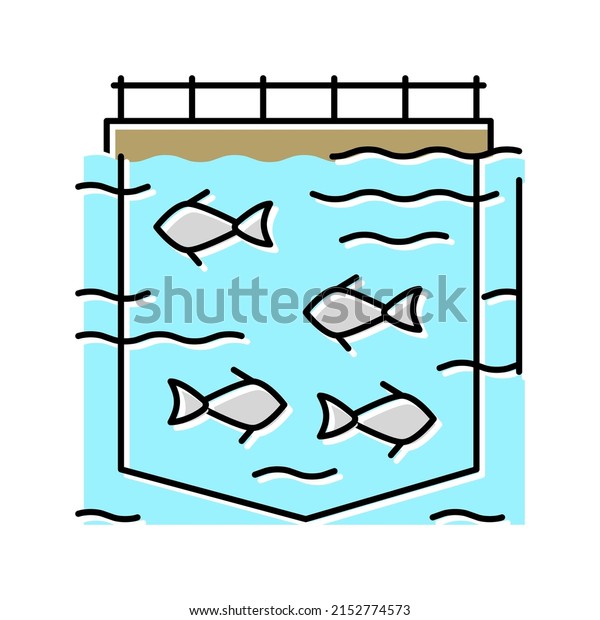 sea cages salmon color icon vector.\
sea cages salmon sign. isolated symbol\
illustration