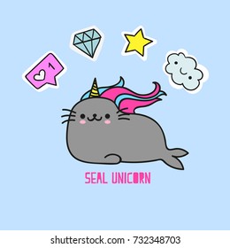 sea calf unicorn, cute seal 