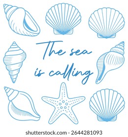 the sea is calling - Sea Animal Shirt Vector, Whimsical Sea Design sublimation, Summer beach T-shirt Design, marine life sayings