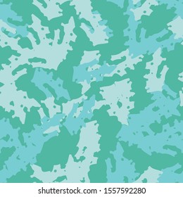 Sea camouflage of various shades of blue and green colors. It is a colorful seamless pattern that can be used as a camo print for clothing and background and backdrop or computer wallpaper