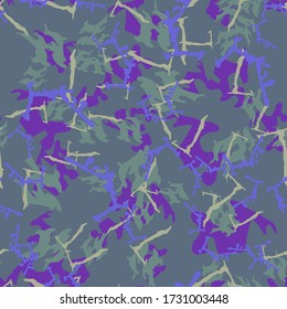 Sea camouflage of various shades of blue, violet and green colors. It is a colorful seamless pattern that can be used as a camo print for clothing and background and backdrop or computer wallpaper