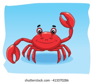 Sea cancer vector character mascot design. Design for web and print funny character sea cancer. Mascot cancer is emotion illustration.