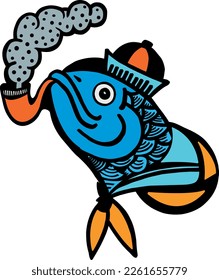 The Sea Captain - Funny Fish -  Fish Smoking Pipe 