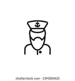 Sea captain line icon. Seaman, sailor, skipper. Marine port concept. Vector illustration can be used for topics like sea, transportation, travel