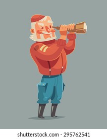 Sea captain. Vector illustration.