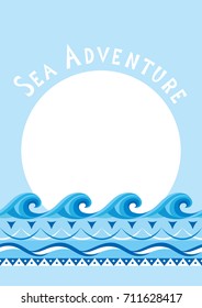 Sea card with waves.