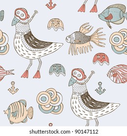 sea cartoon seamless