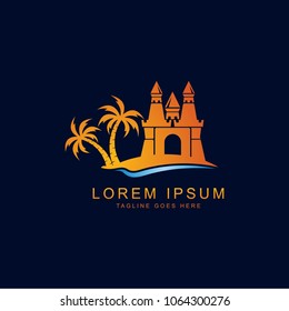 sea castle logo template