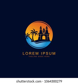 sea castle logo template
