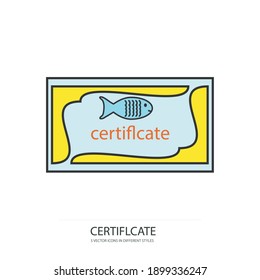 sea certificate vector type icon