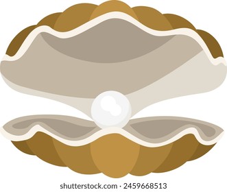 Sea clam shell with pearl
