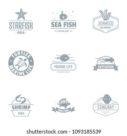 Sea clean logo set. Simple set of 9 sea clean vector logo for web isolated on white background