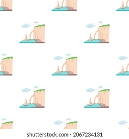 Sea cliff pattern seamless background texture repeat wallpaper geometric vector