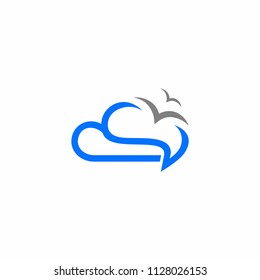 Sea / Cloud and Bird logo design inspiration
